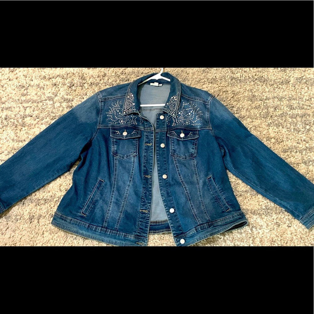 Denim Jacket with Embellishments size 2x